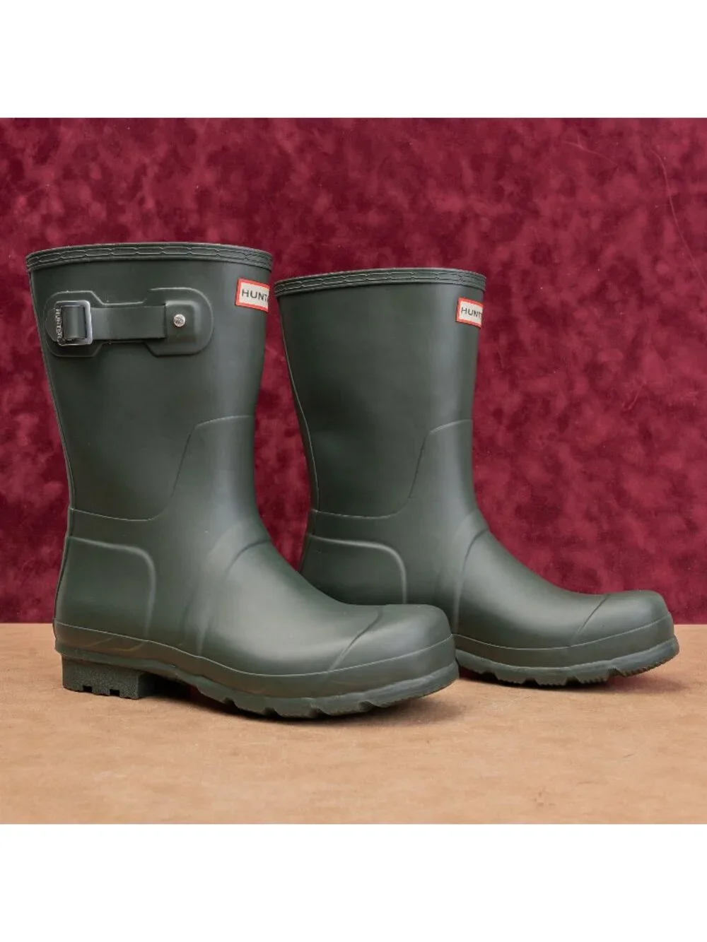 Hunter Men Original Short Green Farm Wellies Rubber Rain Boots 11US EUR44